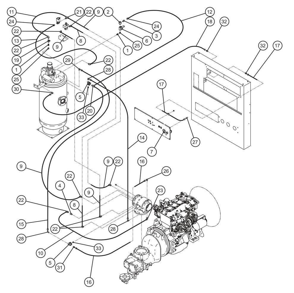 Air Lines Assembly Parts for MAXI-AIR 400 T4F (20-000001 and UP) by Allmand