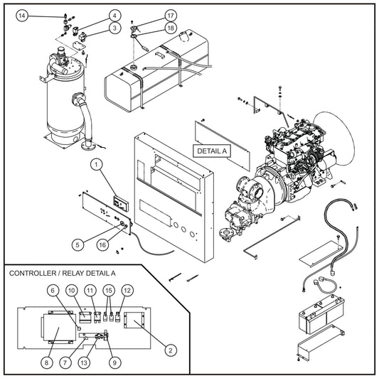 Electrical Controller Group Assembly Parts for MAXI-AIR 400 T4F (20-000001 and UP) by Allmand