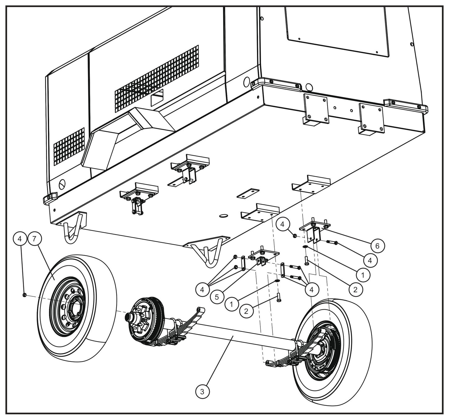 Axle and Wheel Group Assembly Parts for MAXI-AIR 400 T4F (20-000001 and UP) by Allmand