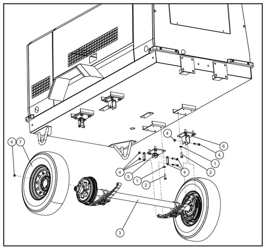 Axle and Wheel Group Assembly Parts for MAXI-AIR 400 T4F (20-000001 and UP) by Allmand