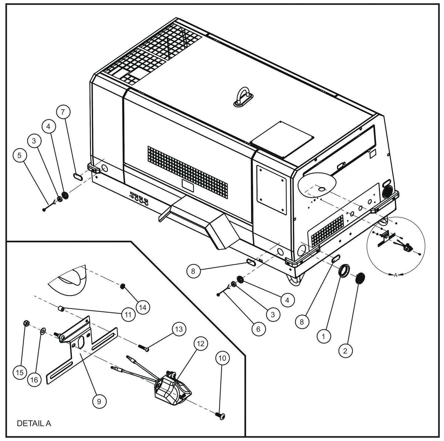 Trailer Lighting Group Assembly Parts for MAXI-AIR 400 T4F (20-000001 and UP) by Allmand