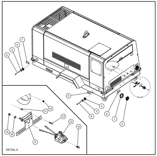 Trailer Lighting Group Assembly Parts for MAXI-AIR 400 T4F (20-000001 and UP) by Allmand