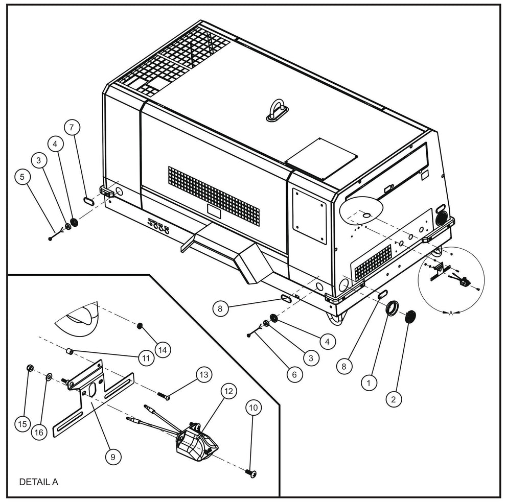 Trailer Lighting Group Assembly Parts for MAXI-AIR 400 T4F (20-000001 and UP) by Allmand