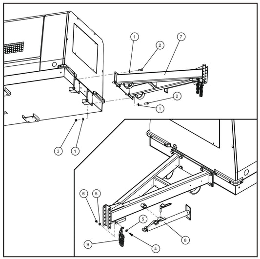 Tongue Group Assembly Parts for MAXI-AIR 400 T4F (20-000001 and UP) by Allmand