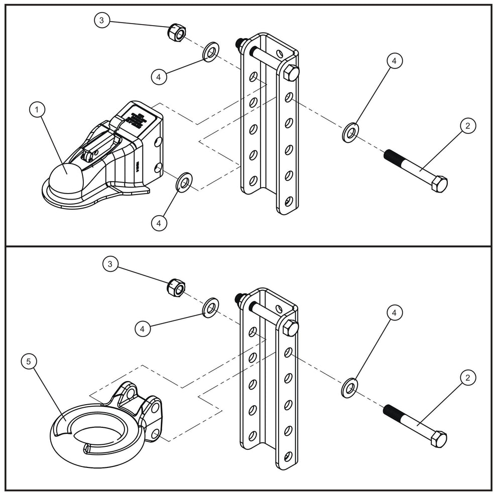 Tongue Coupler Options Assembly Parts for MAXI-AIR 400 T4F (20-000001 and UP) by Allmand