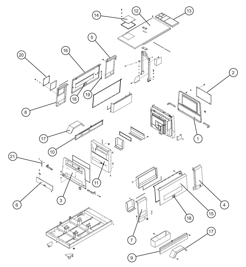 Trailer Base Assembly Parts for MAXI-AIR 400 T4F (20-000001 and UP) by Allmand