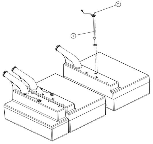 Triple Poly Tank Fuel Sender Assembly Parts for Maxi-Heat 1MBTU (36-000001 to 36-999999) by Allmand