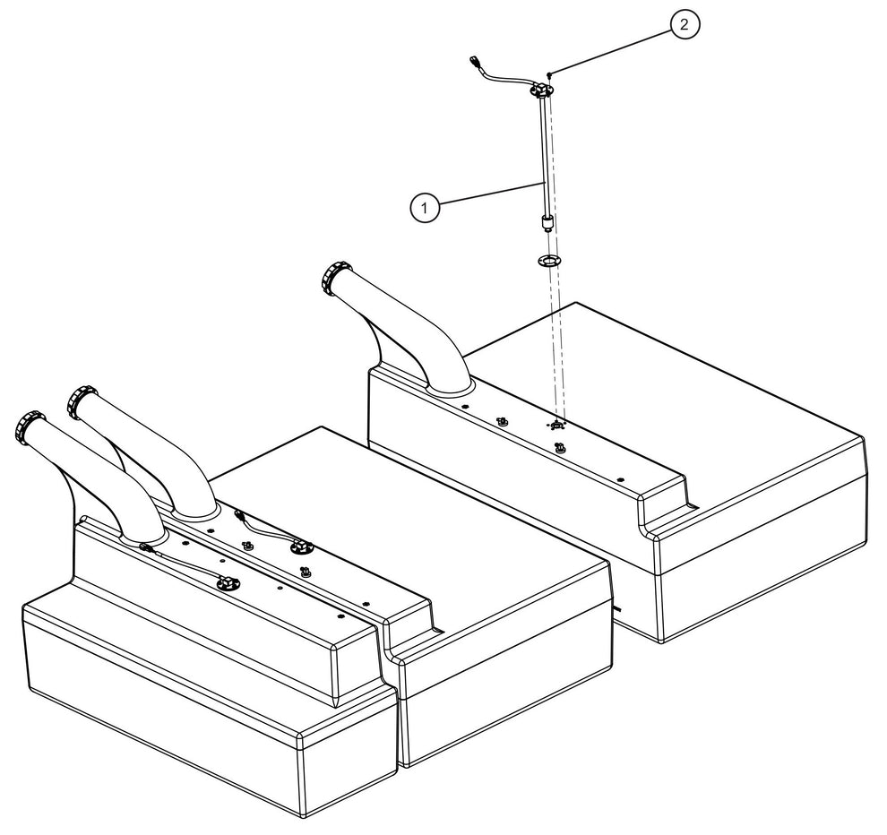 Triple Poly Tank Fuel Sender Assembly Parts for Maxi-Heat 1MBTU (36-000001 to 36-999999) by Allmand