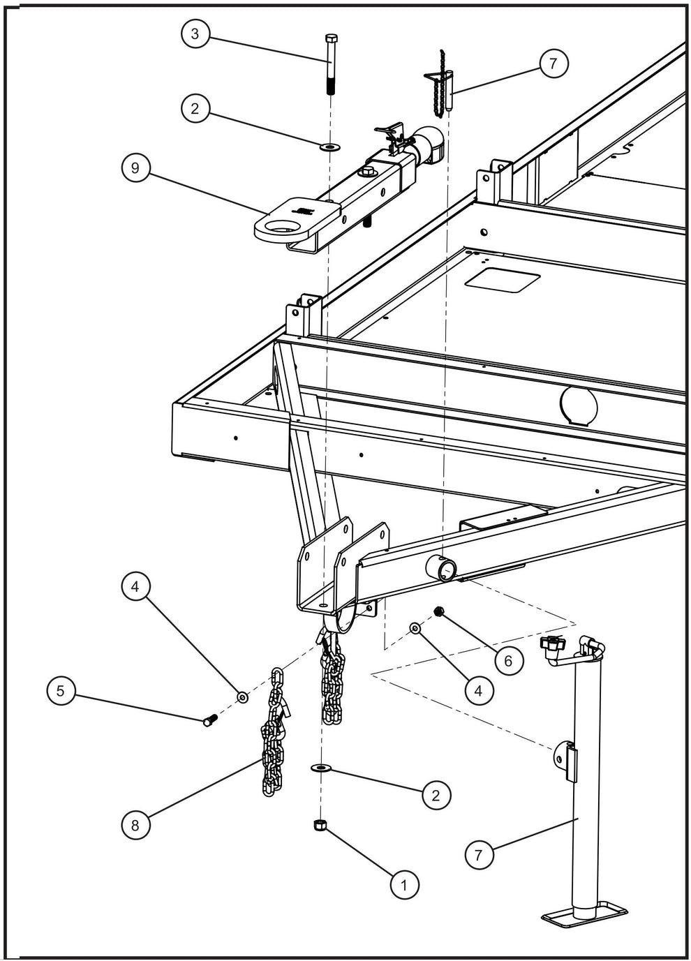 Tongue Group Assembly Parts for Maxi-Heat 1MBTU (36-000001 to 36-999999) by Allmand