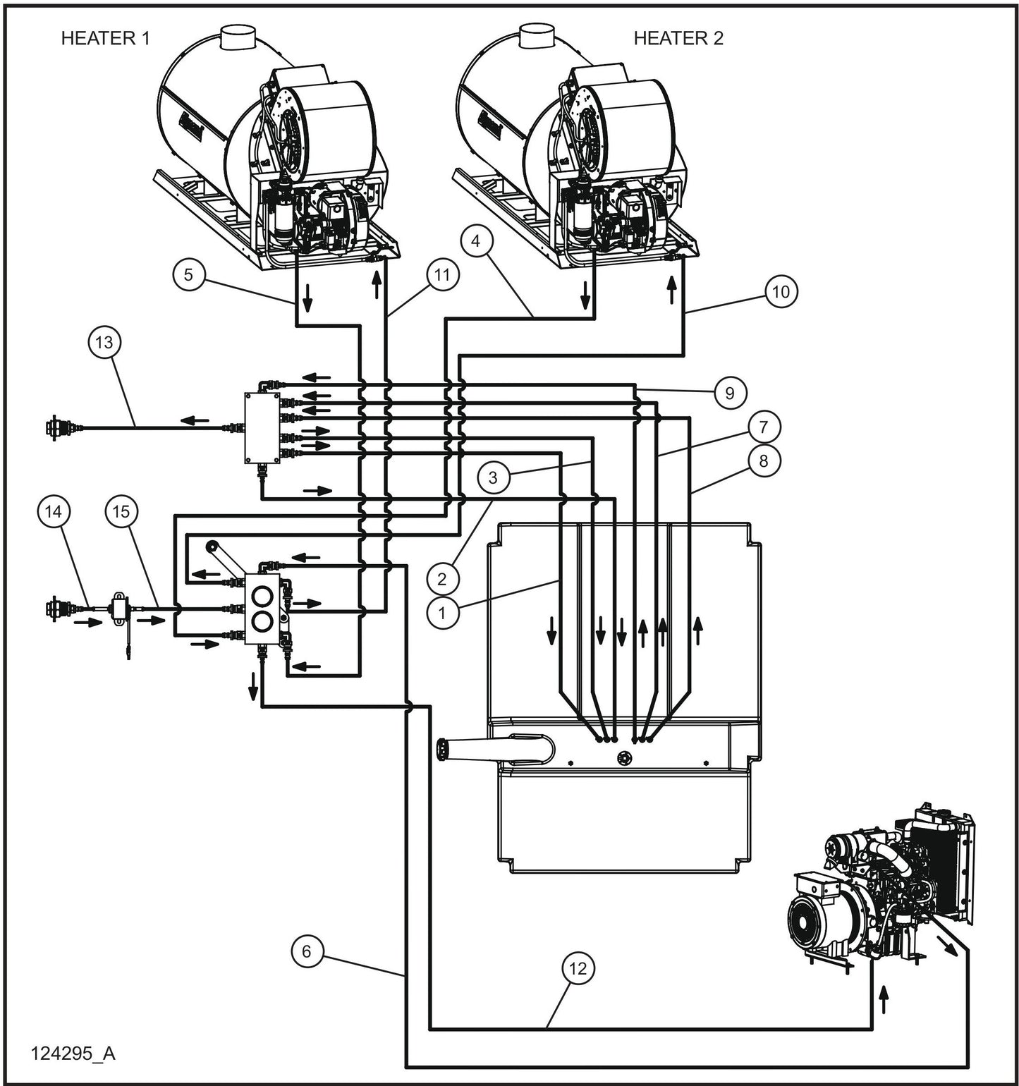 Remote Fuel Option Single Poly Tank Fuel Lines Assembly Parts for Maxi-Heat 1MBTU (36-000001 to 36-999999) by Allmand