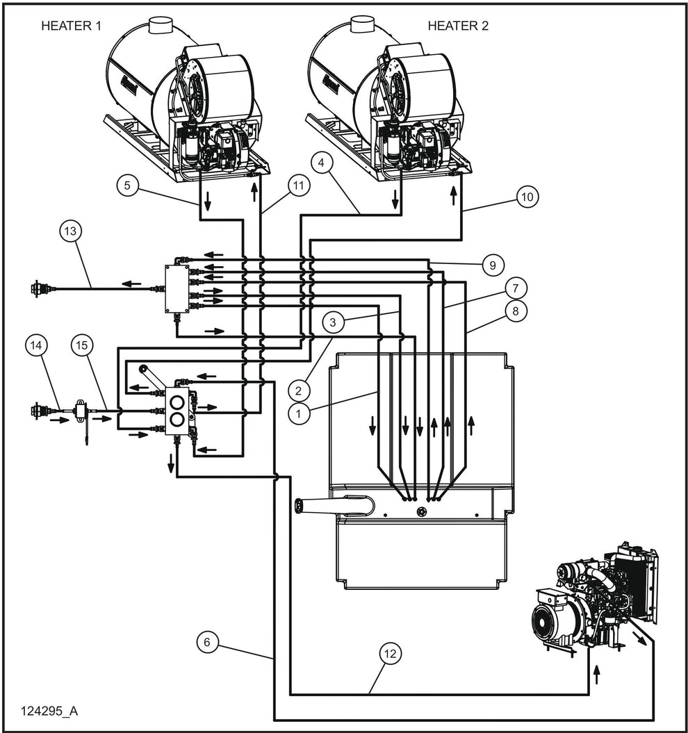 Remote Fuel Option Single Poly Tank Fuel Lines Assembly Parts for Maxi-Heat 1MBTU (36-000001 to 36-999999) by Allmand