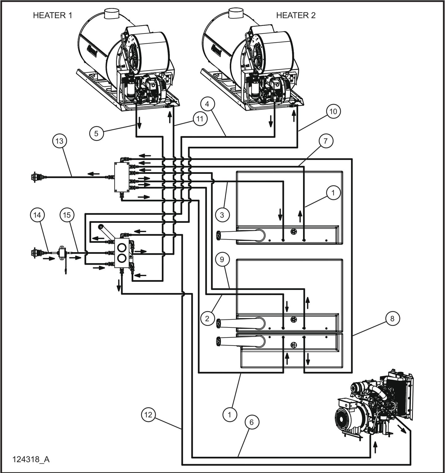 Remote Fuel Option Triple Poly Tank Fuel Lines Assembly Parts for Maxi-Heat 1MBTU (36-000001 to 36-999999) by Allmand