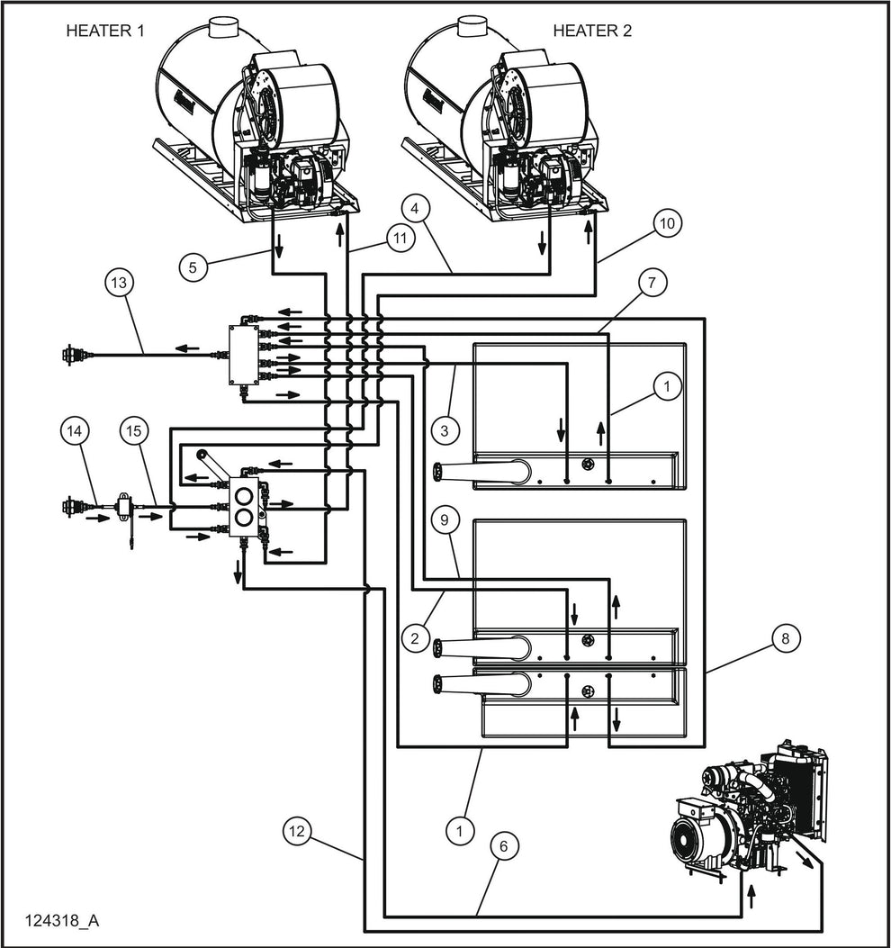 Remote Fuel Option Triple Poly Tank Fuel Lines Assembly Parts for Maxi-Heat 1MBTU (36-000001 to 36-999999) by Allmand