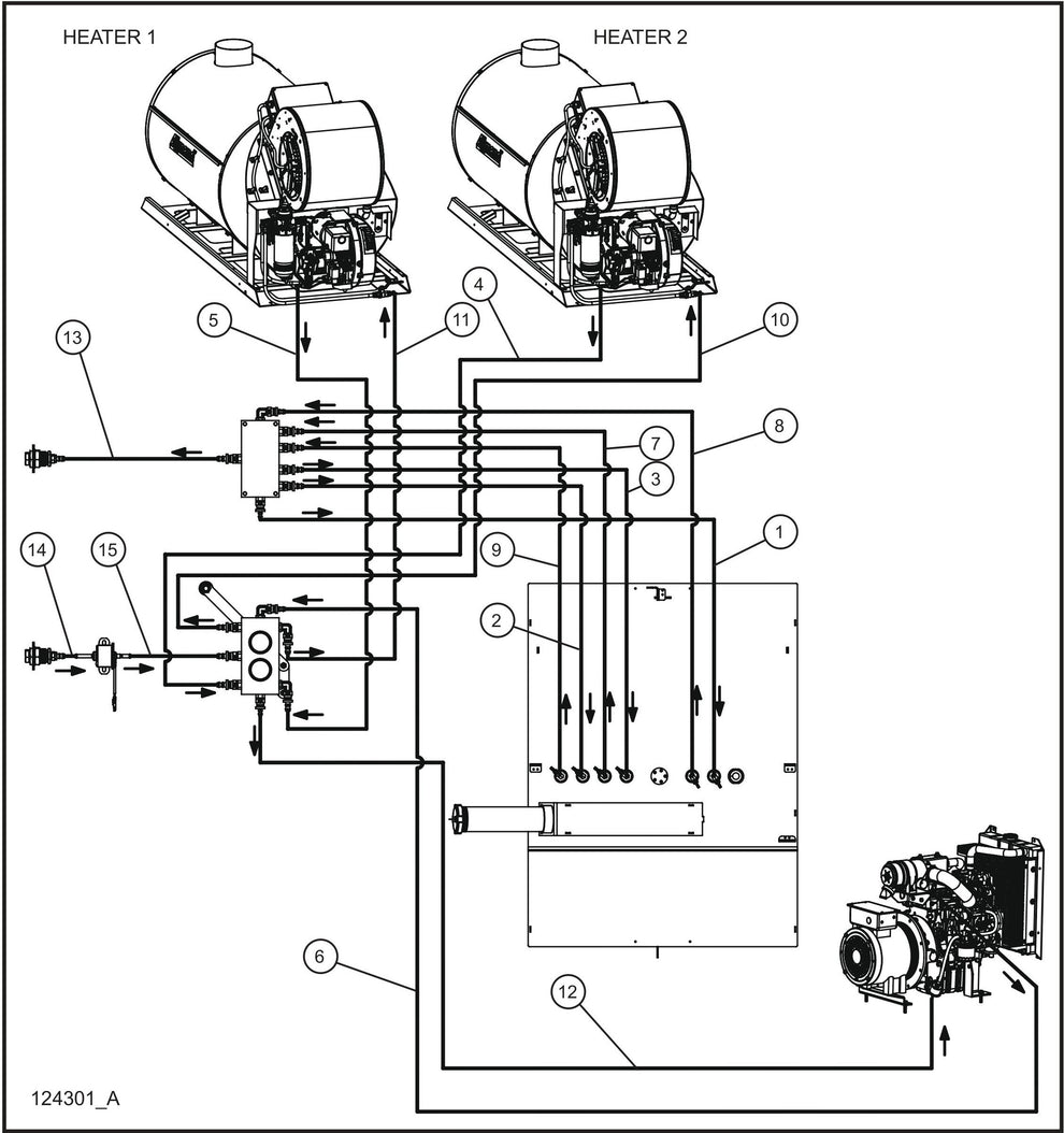Remote Fuel Option Steel Tank Fuel Lines Assembly Parts for Maxi-Heat 1MBTU (36-000001 to 36-999999) by Allmand