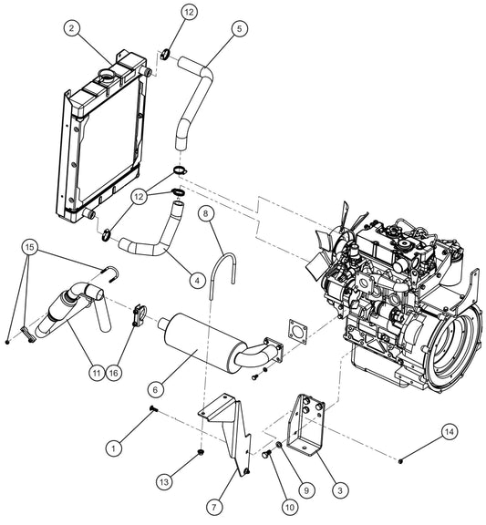 CAT C1.1 Engine Assembly Group (1 of 4) Parts for Maxi-Heat 1MBTU (36-000001 to 36-999999) by Allmand