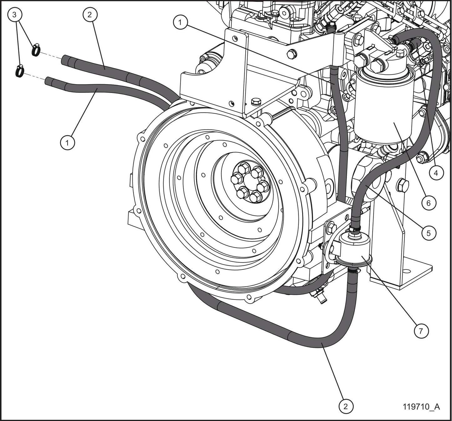 CAT C1.1 Fuel Lines Assembly Parts for Maxi-Heat 1MBTU (36-000001 to 36-999999) by Allmand