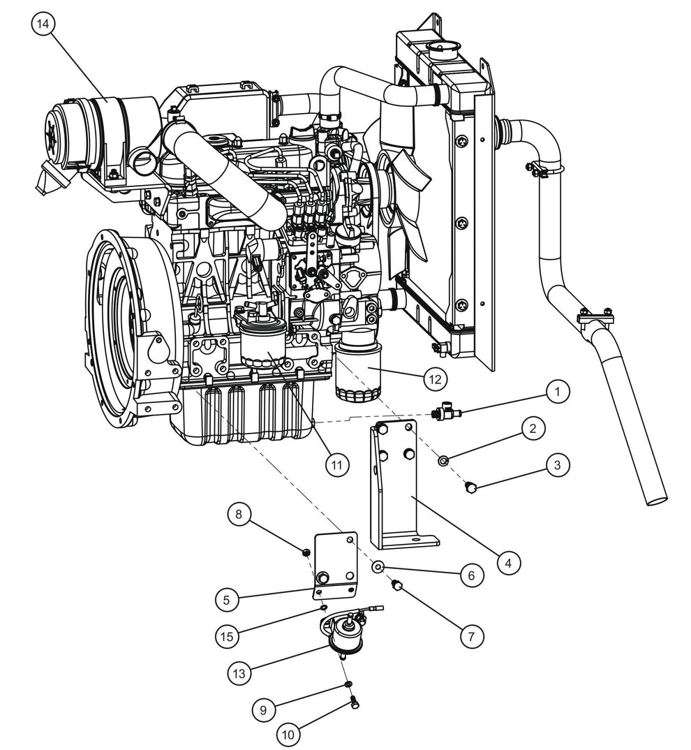 Kubota D1105 Engine JB Radiator Assembly Group (2 of 3) Parts for Maxi-Heat 1MBTU (36-000001 to 36-999999) by Allmand