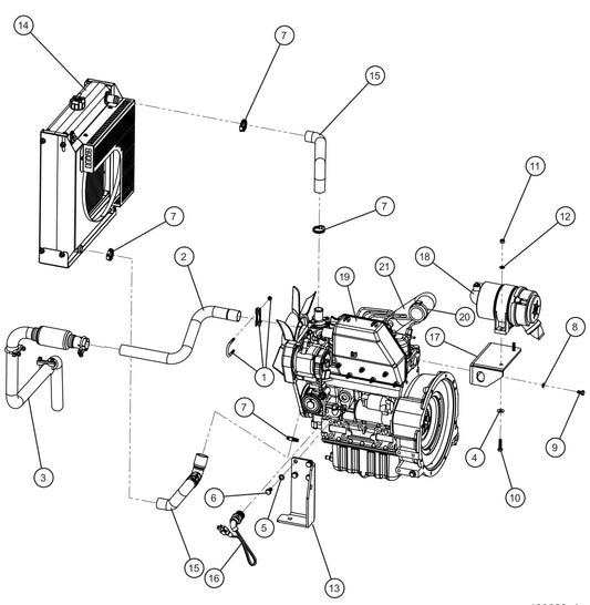 Kubota D1105 Engine RCP Radiator Assembly Group (1 of 3) Parts for Maxi-Heat 1MBTU (36-000001 to 36-999999) by Allmand