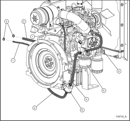 Kubota D1105 Fuel Lines Assembly Parts for Maxi-Heat 1MBTU (36-000001 to 36-999999) by Allmand