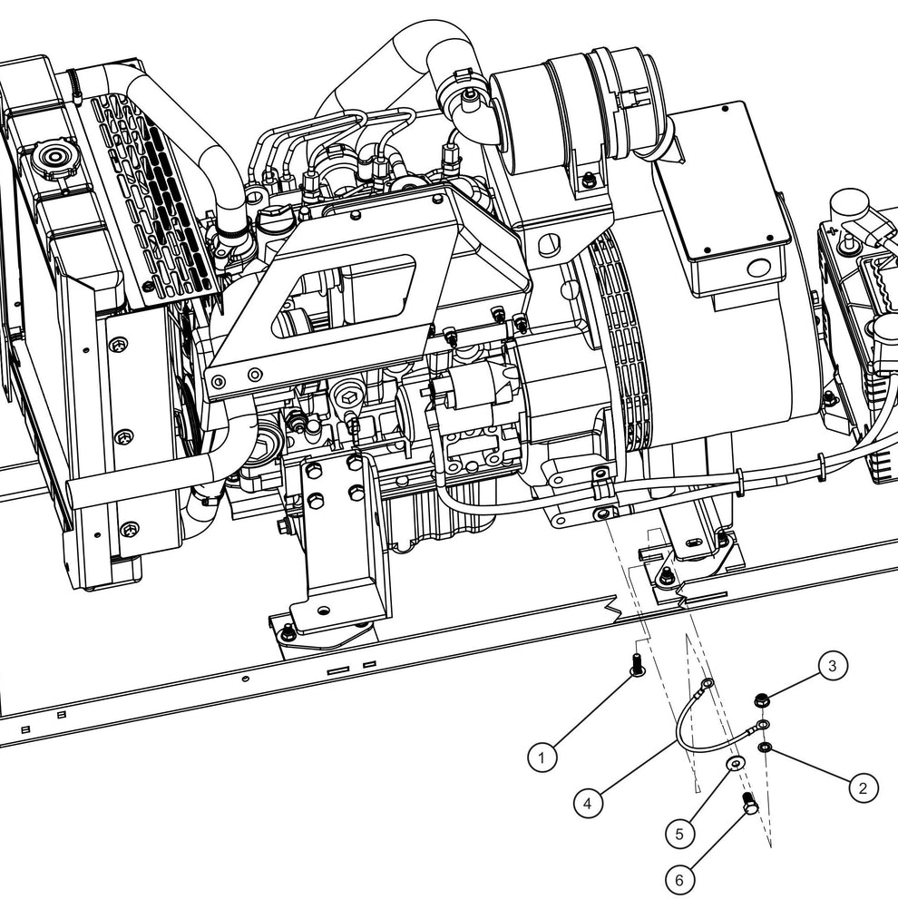 Kubota D1105 Ground Wire Assembly Parts for Maxi-Heat 1MBTU (36-000001 to 36-999999) by Allmand