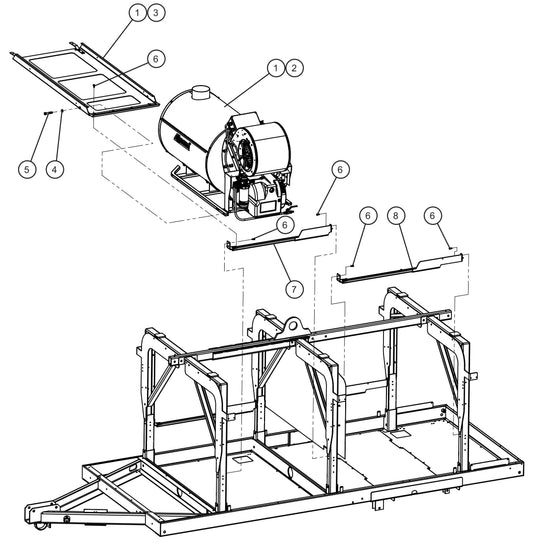 MCS MH500 IQ-R Heater Install Group Assembly Parts for Maxi-Heat 1MBTU (36-000001 to 36-999999) by Allmand