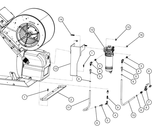 MCS MH500 IQ-R Heater Fuel Separator Assembly Parts for Maxi-Heat 1MBTU (36-000001 to 36-999999) by Allmand