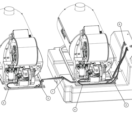 MCS MH500 IQ-R Heater Fuel Lines Single Poly Tank Assembly Parts for Maxi-Heat 1MBTU (36-000001 to 36-999999) by Allmand