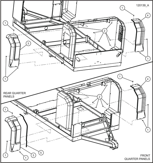 Front and Rear Quarters Panels Assembly Parts for Maxi-Heat 1MBTU (36-000001 to 36-999999) by Allmand
