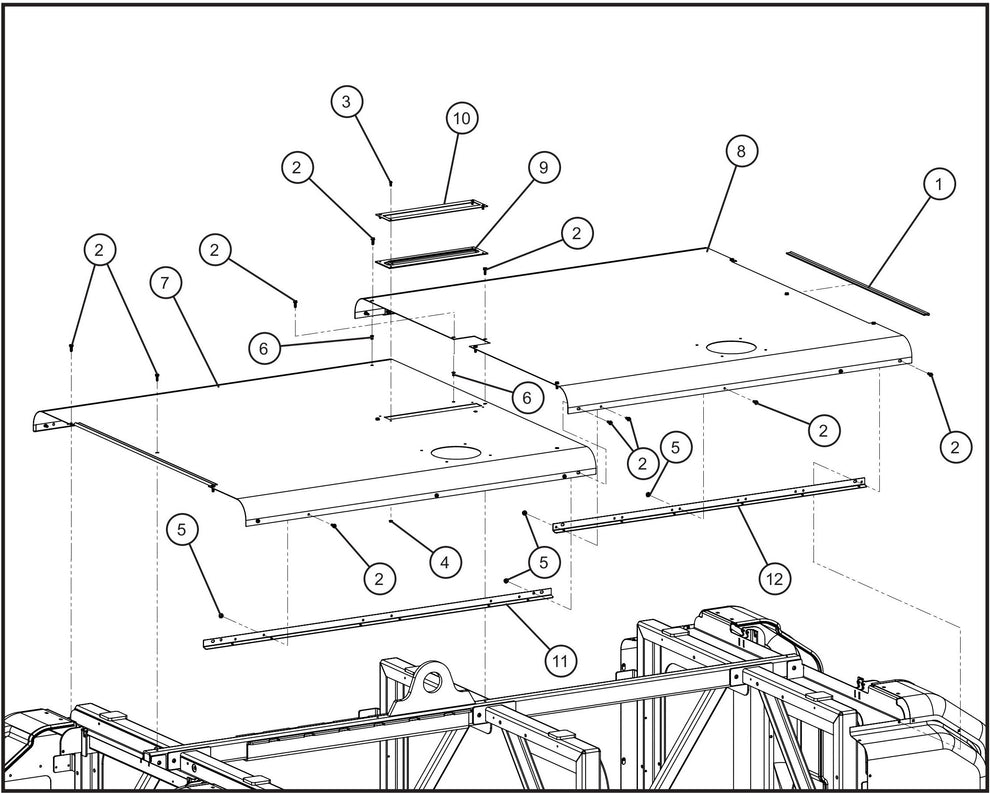 Roof Panels l Assembly Parts for Maxi-Heat 1MBTU (36-000001 to 36-999999) by Allmand