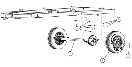 Axle and Wheels Assembly Parts for Maxi-Heat 1MBTU (36-000001 to 36-999999) by Allmand