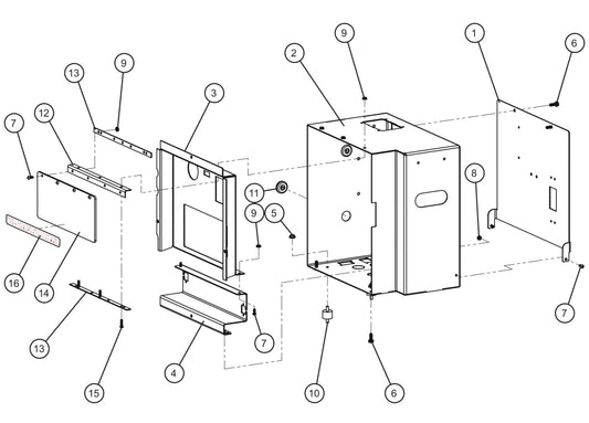 Control Box Install Group (1 of 2) Assembly Parts for Maxi-Heat 1MBTU (36-000001 to 36-999999) by Allmand