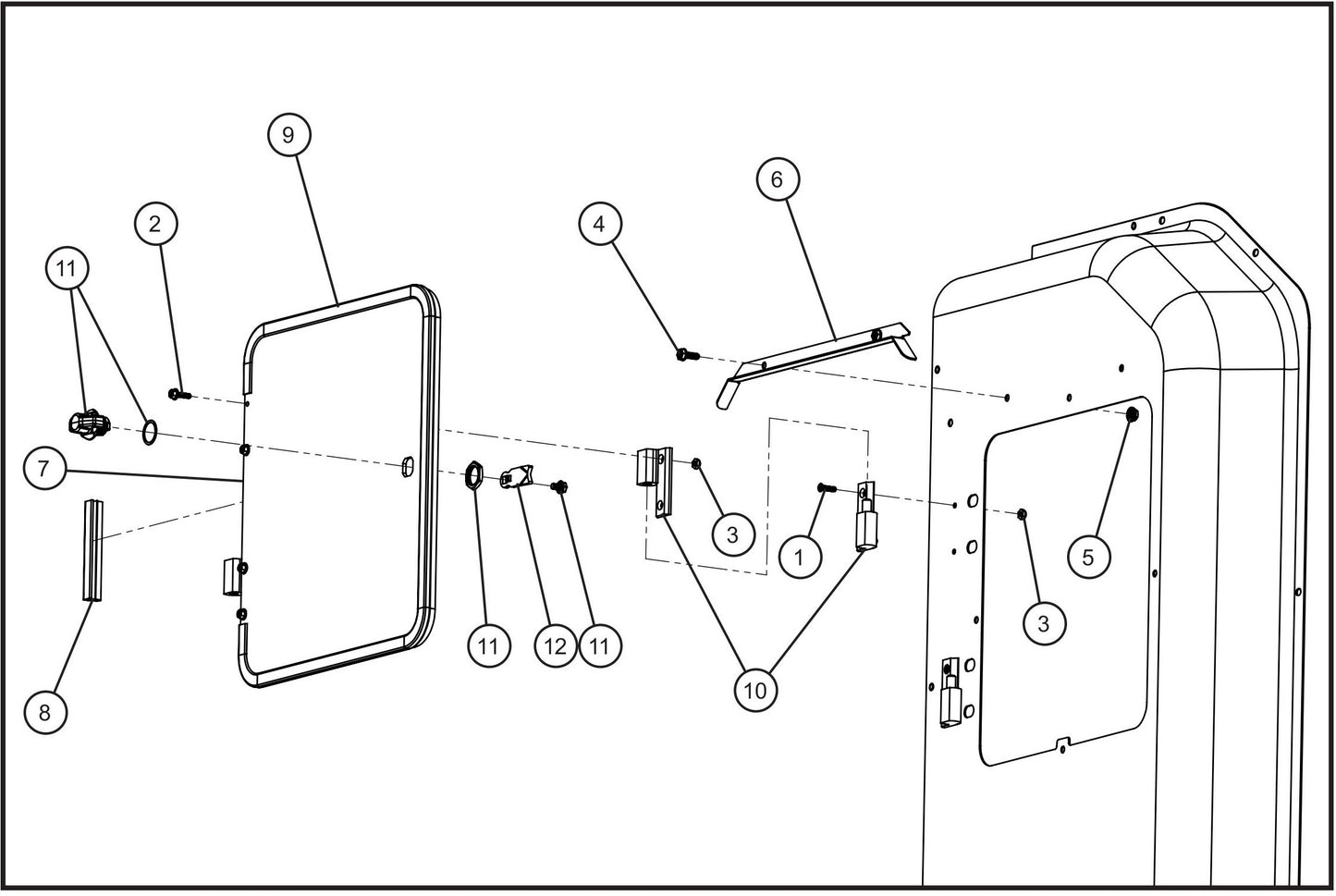 Control Box Door Assembly Parts for Maxi-Heat 1MBTU (36-000001 to 36-999999) by Allmand