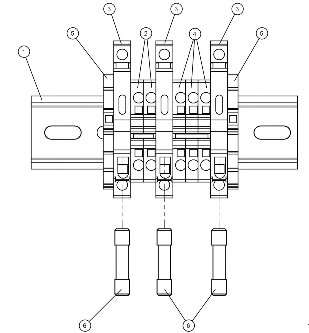 DC Distribution Terminal Blocks Assembly Parts for Maxi-Heat 1MBTU (36-000001 to 36-999999) by Allmand