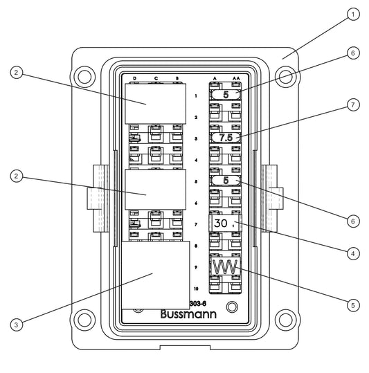 Deep Sea Control Panel Bussman PDM Fuse Box Assembly Parts for Maxi-Heat 1MBTU (36-000001 to 36-999999) by Allmand