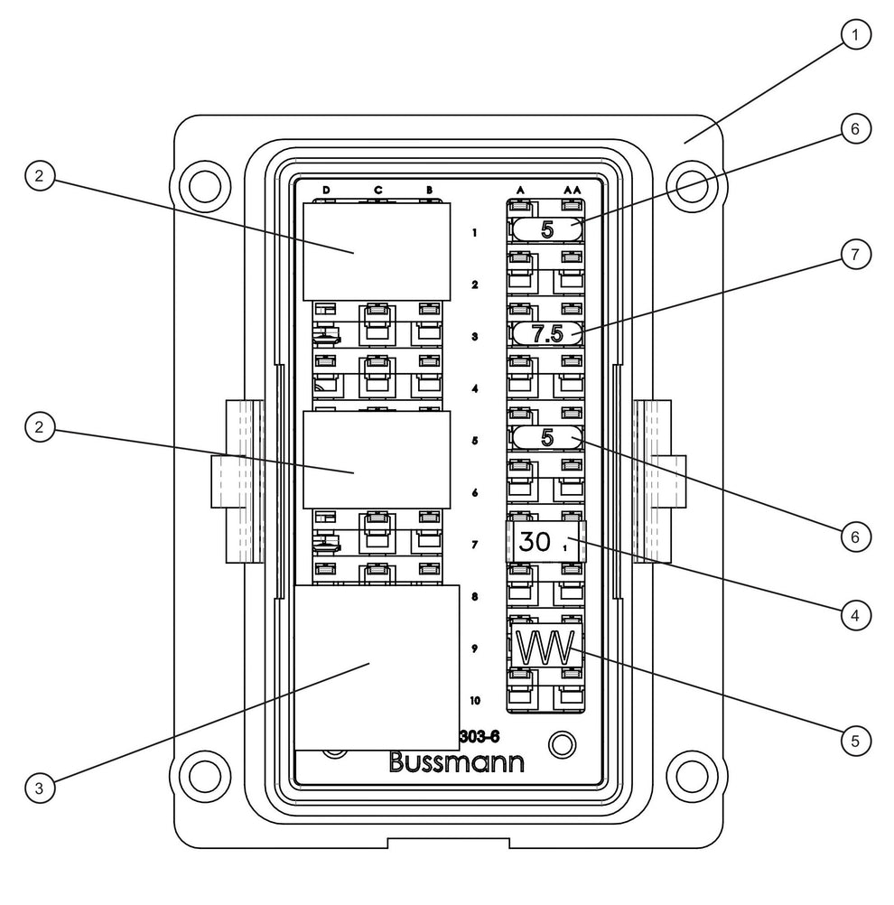 Deep Sea Control Panel Bussman PDM Fuse Box Assembly Parts for Maxi-Heat 1MBTU (36-000001 to 36-999999) by Allmand