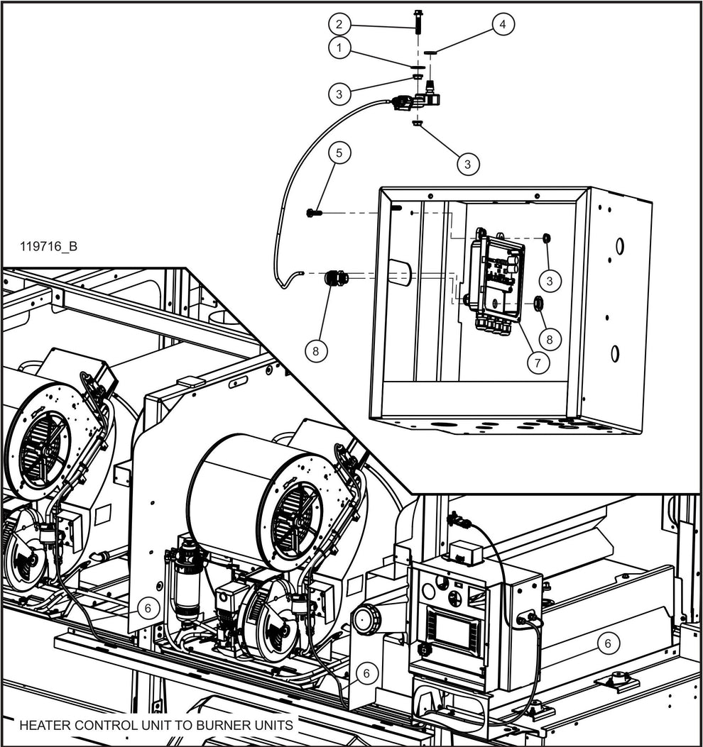 Heater Electronic Control Unit Install Group I Assembly Parts for Maxi-Heat 1MBTU (36-000001 to 36-999999) by Allmand