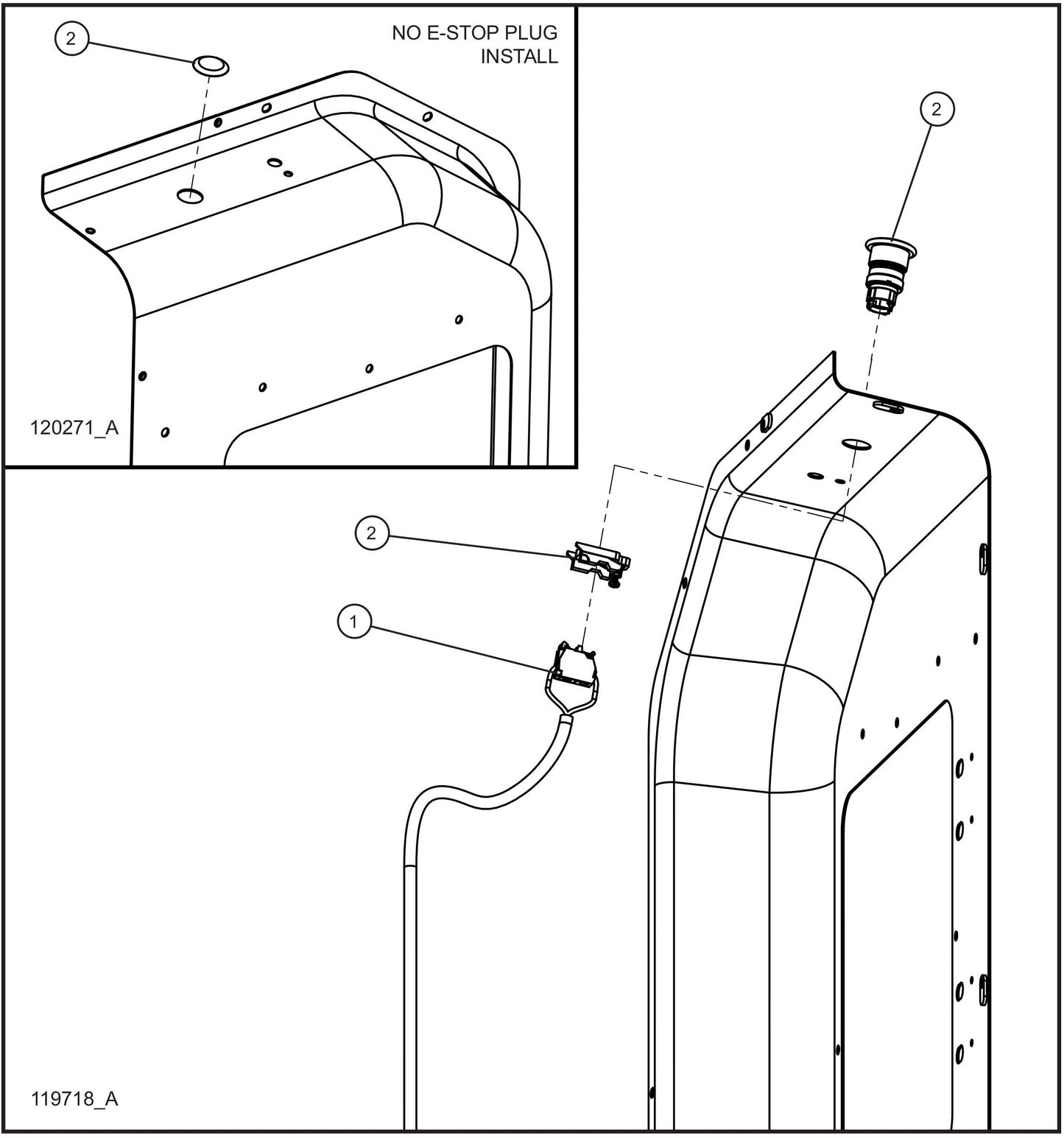 Emergency Stop Assembly Parts for Maxi-Heat 1MBTU (36-000001 to 36-999999) by Allmand
