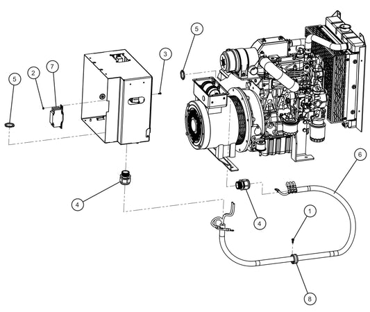 8kW Marathon Generator Cord Install Group Assembly Parts for Maxi-Heat 1MBTU (36-000001 to 36-999999) by Allmand