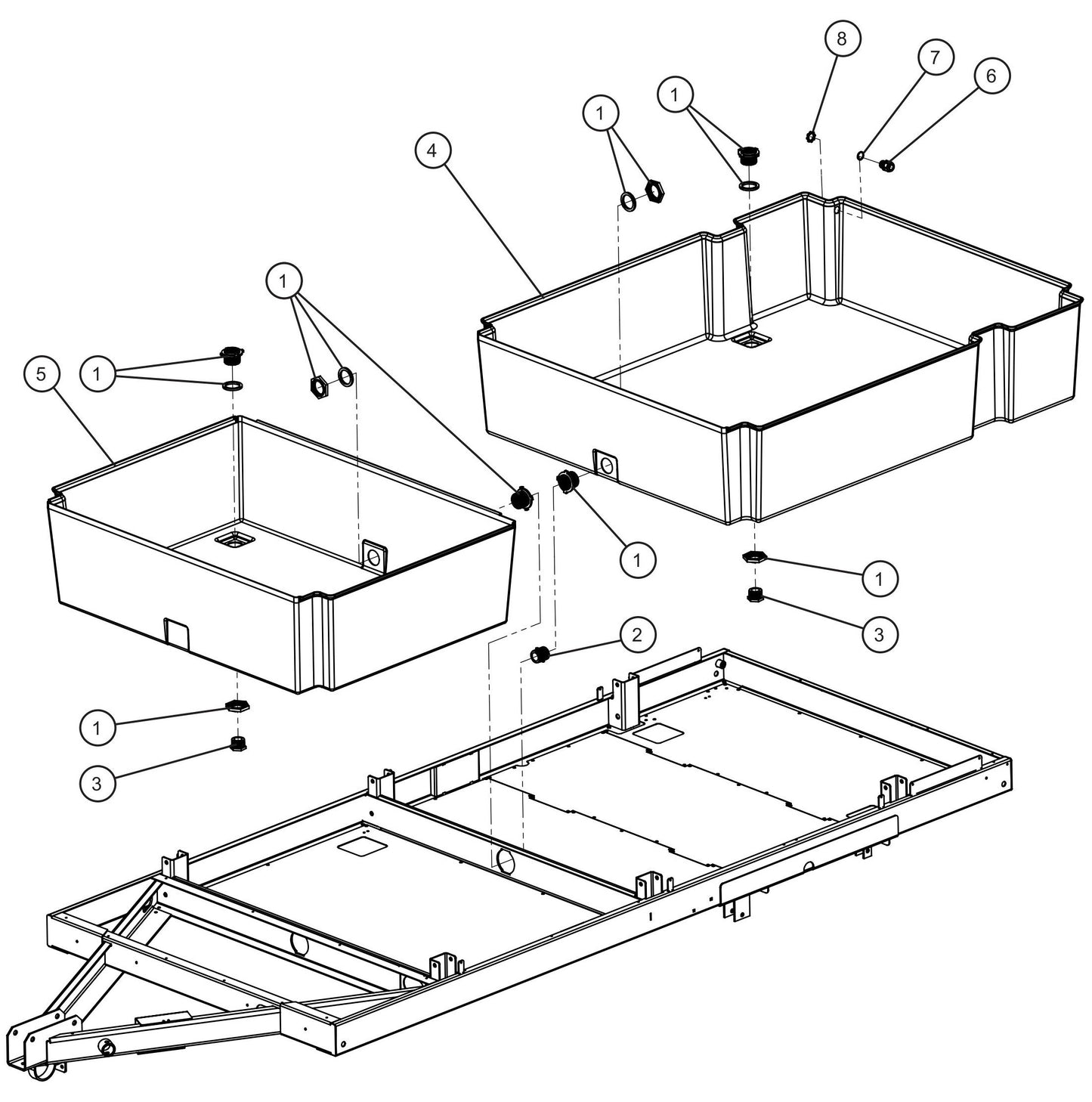 Fluid Containment Group Assembly Parts for Maxi-Heat 1MBTU (36-000001 to 36-999999) by Allmand