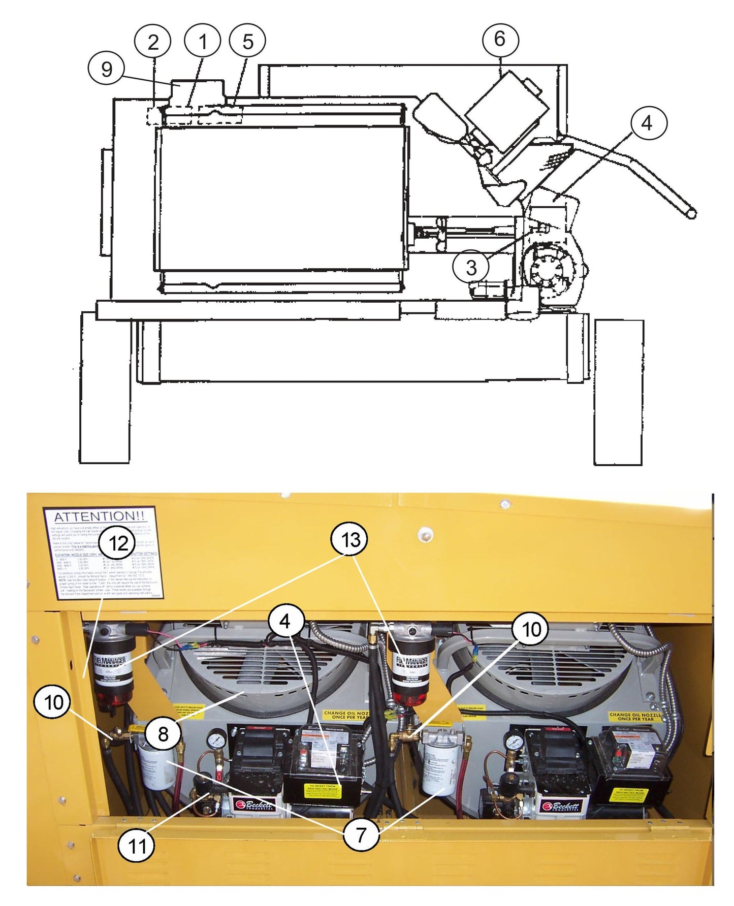 Heater and Accessories Assembly Parts-1 for MAXI-HEAT MH-1000 (0001MXH09 TO 9999MXH11) by Allmand