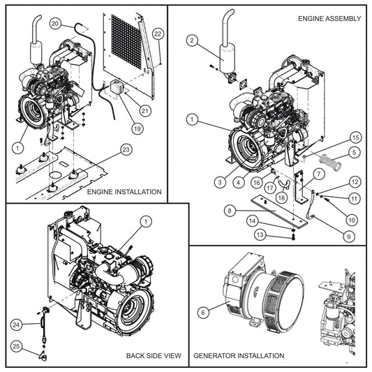 CAT C1.5 Engine and Generator Assembly Parts for MAXI-HEAT MH-1000 (0001MXH12 and UP) by Allmand