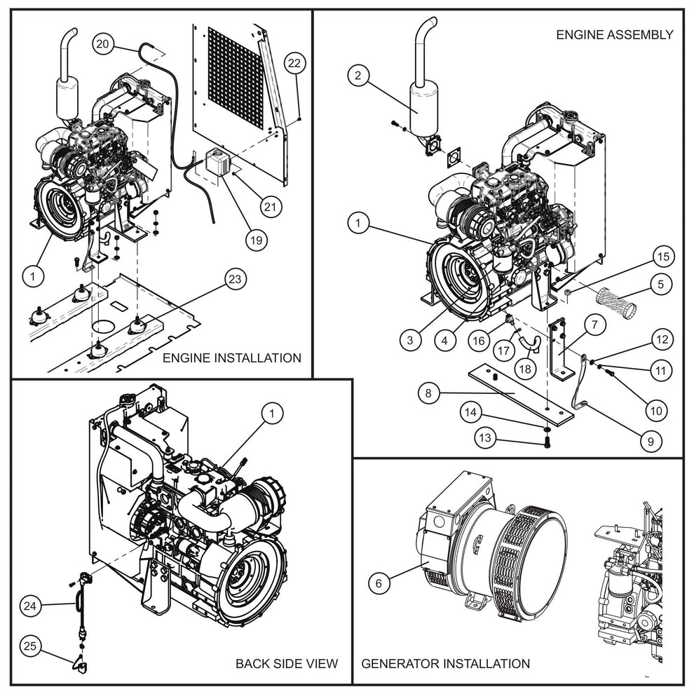 CAT C1.5 Engine and Generator Assembly Parts for MAXI-HEAT MH-1000 (0001MXH12 and UP) by Allmand