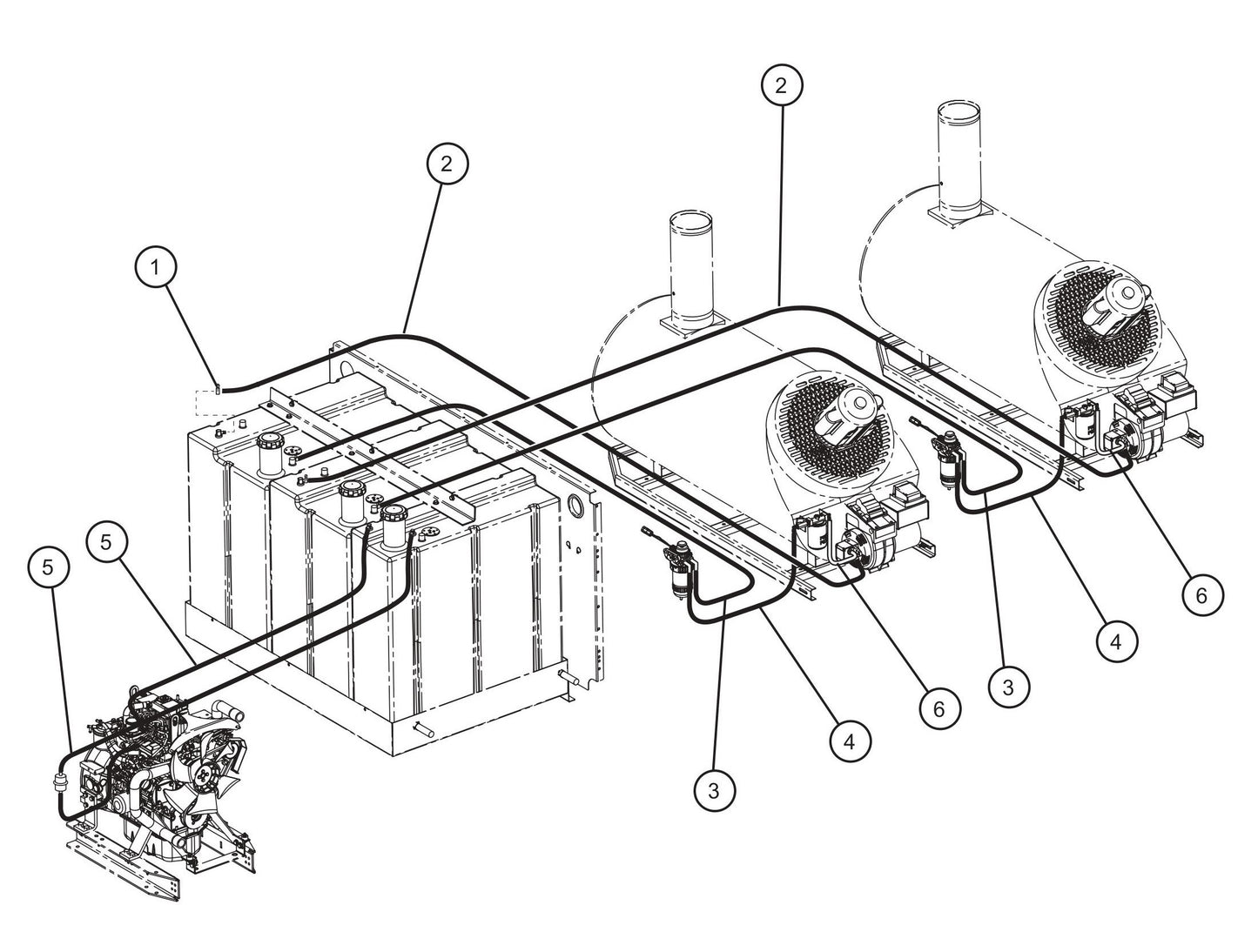 Fuel Line Schematic Assembly Parts for MAXI-HEAT MH-1000 (0001MXH12 and UP) by Allmand