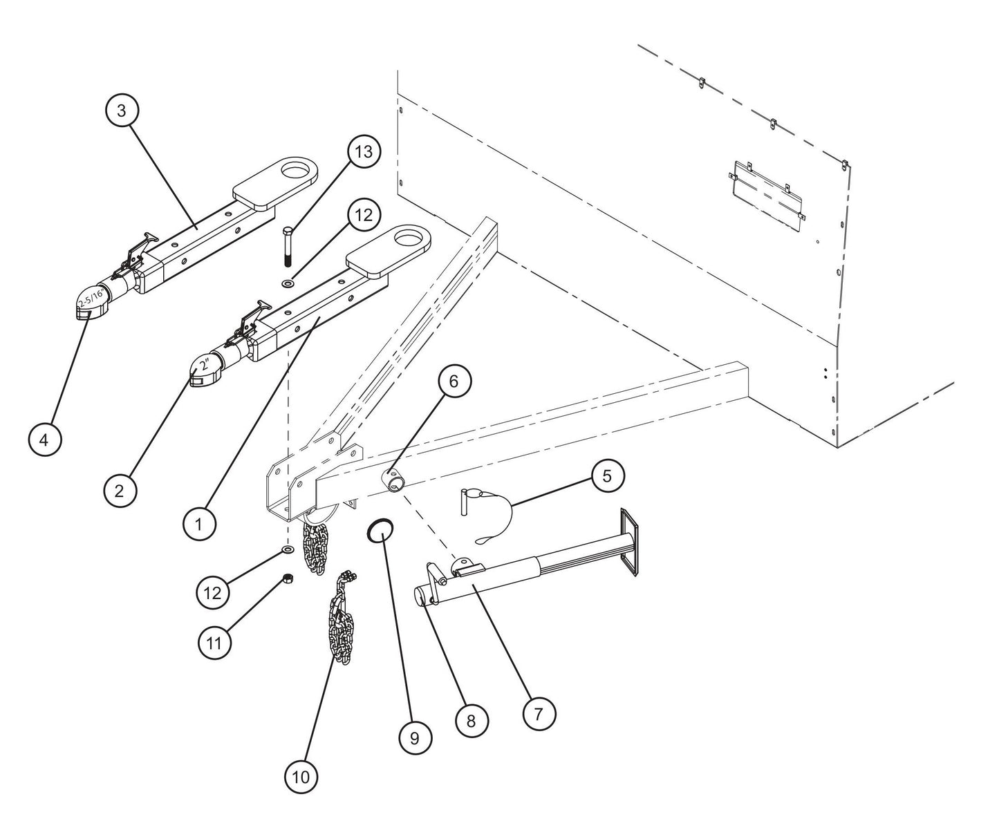 Tongue Assembly Parts for MAXI-HEAT MH-1000 (0001MXH12 and UP) by Allmand