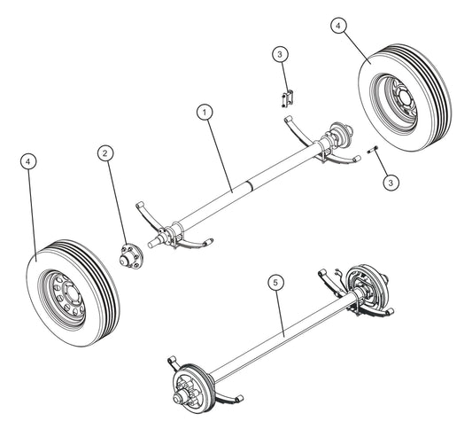 Axle Assembly Parts for MAXI-HEAT MH-1000 (0001MXH12 and UP) by Allmand
