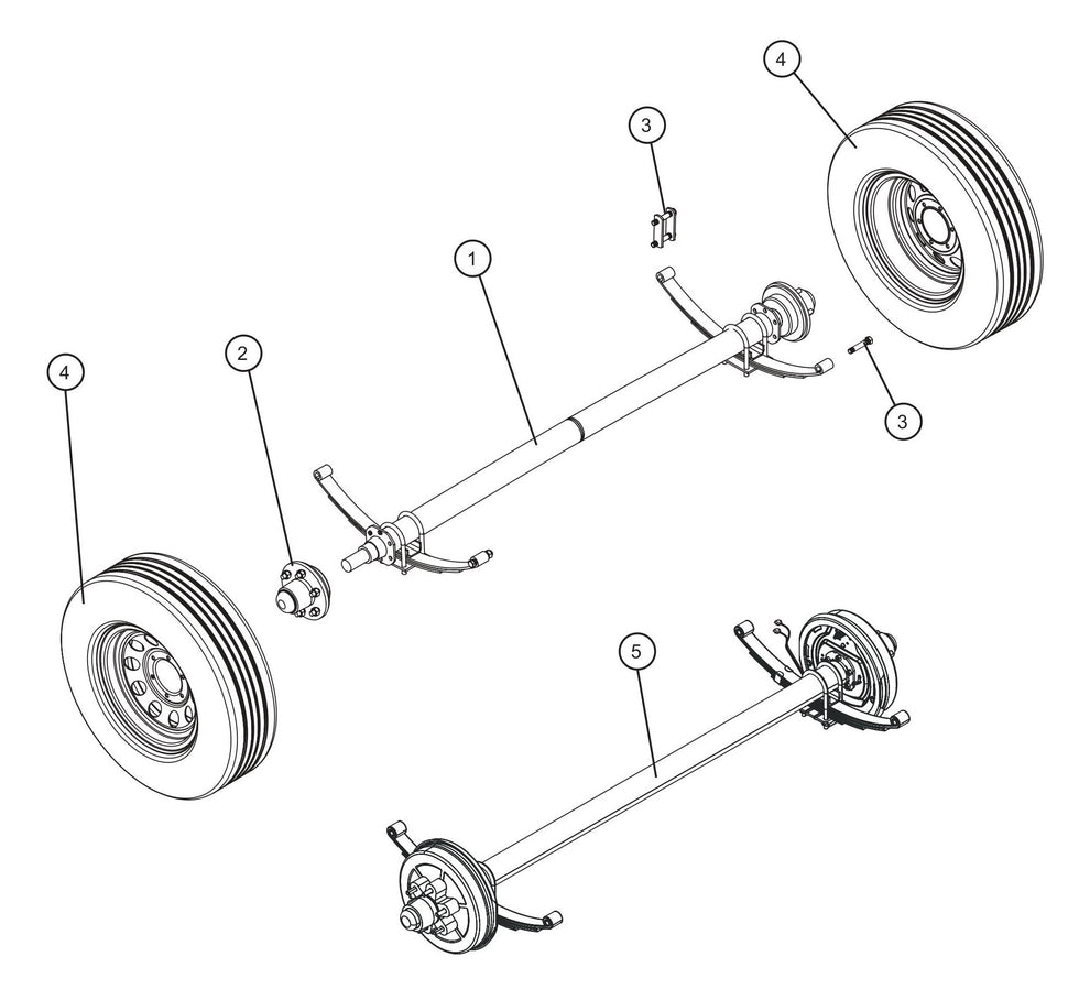Axle Assembly Parts for MAXI-HEAT MH-1000 (0001MXH12 and UP) by Allmand
