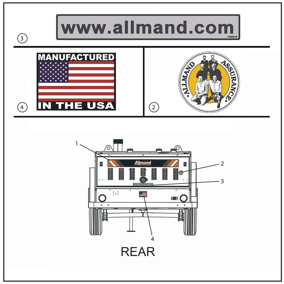 Maxi-Heat Decals (4 of 8) Assembly Parts for MAXI-HEAT MH-1000 (0001MXH12 and UP) by Allmand
