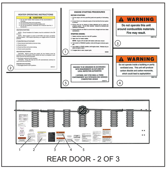 Maxi-Heat Decals (7 of 8) Assembly Parts for MAXI-HEAT MH-1000 (0001MXH12 and UP) by Allmand