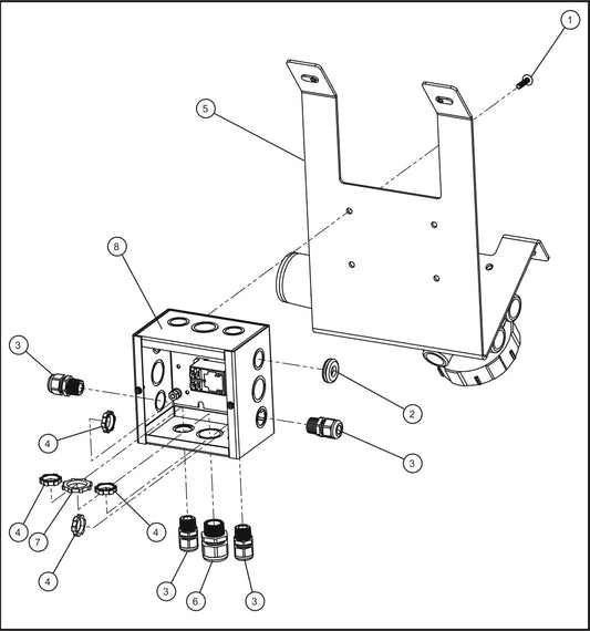 Gas Detection System Relay Box (2 of 2) Assembly Parts for MAXI-HEAT MH500iQ Gas Detection System by Allmand