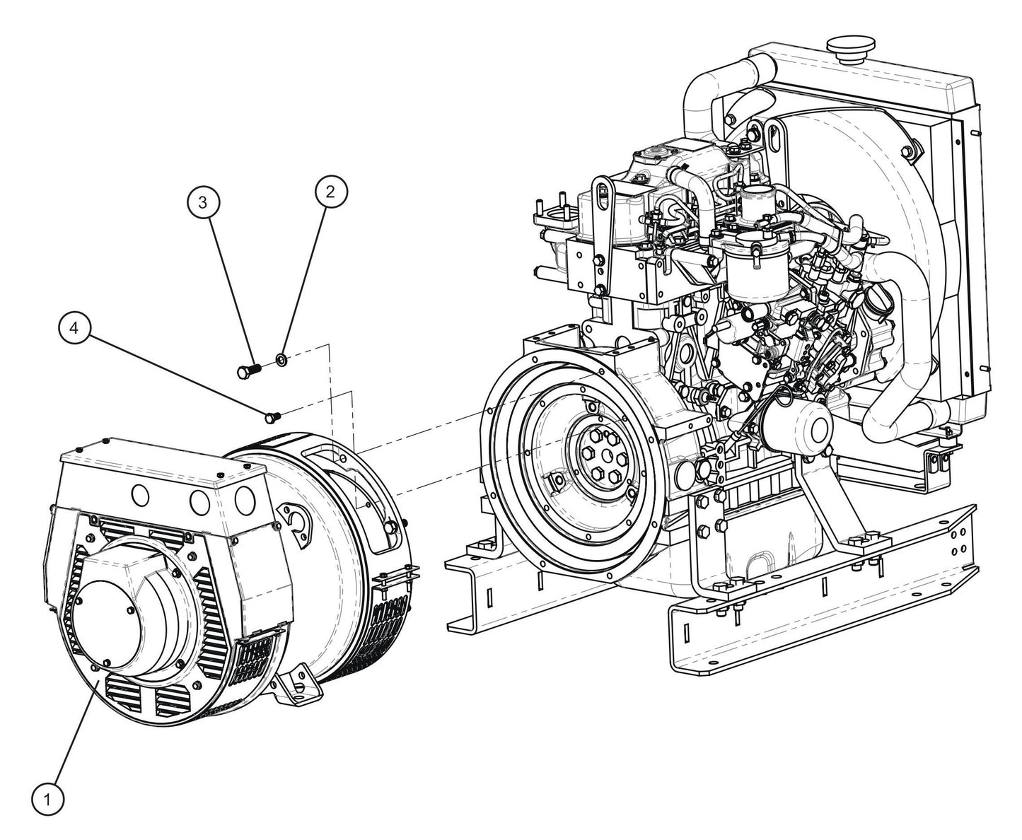 Isuzu Stamford (Cummins) 9kW Generator Assembly Parts for MAXI-HEAT MH500iQ (14-000001 to 14-999999) by Allmand